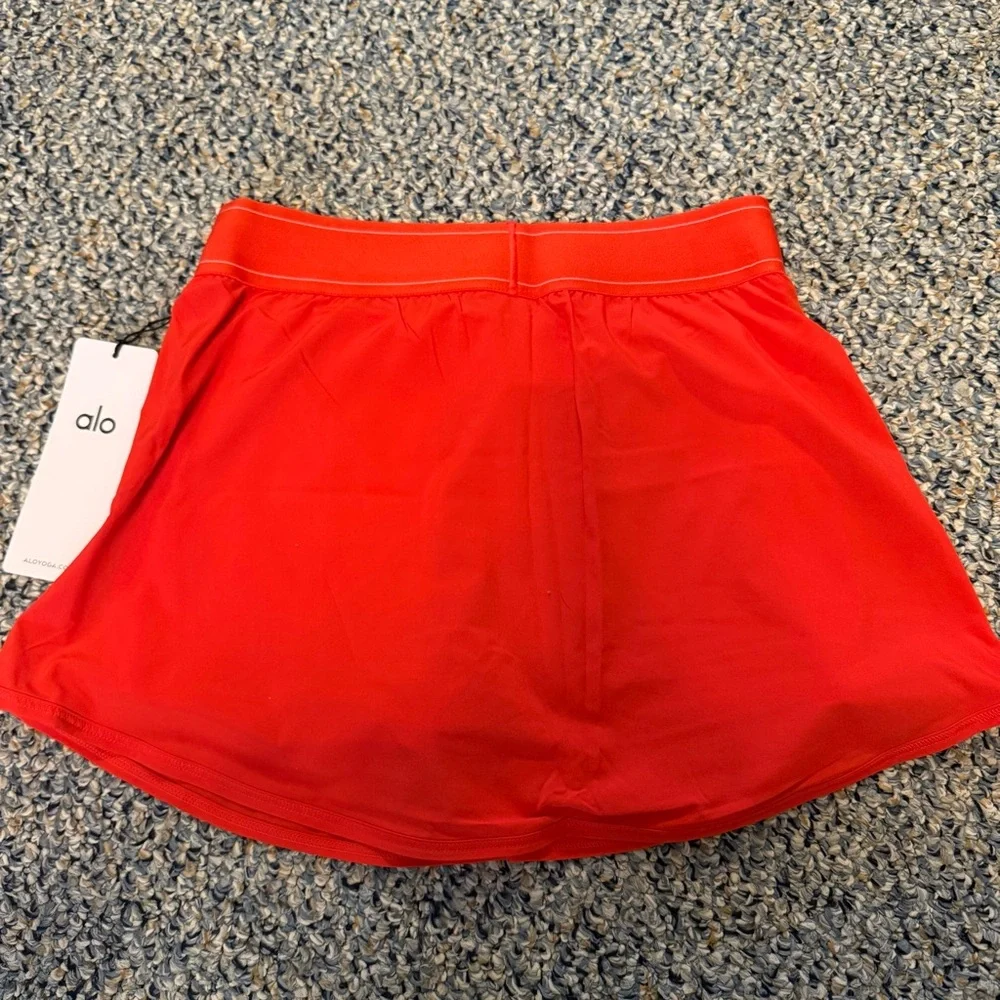 NWT ALO YOGA Match Point Skirt Bright Red